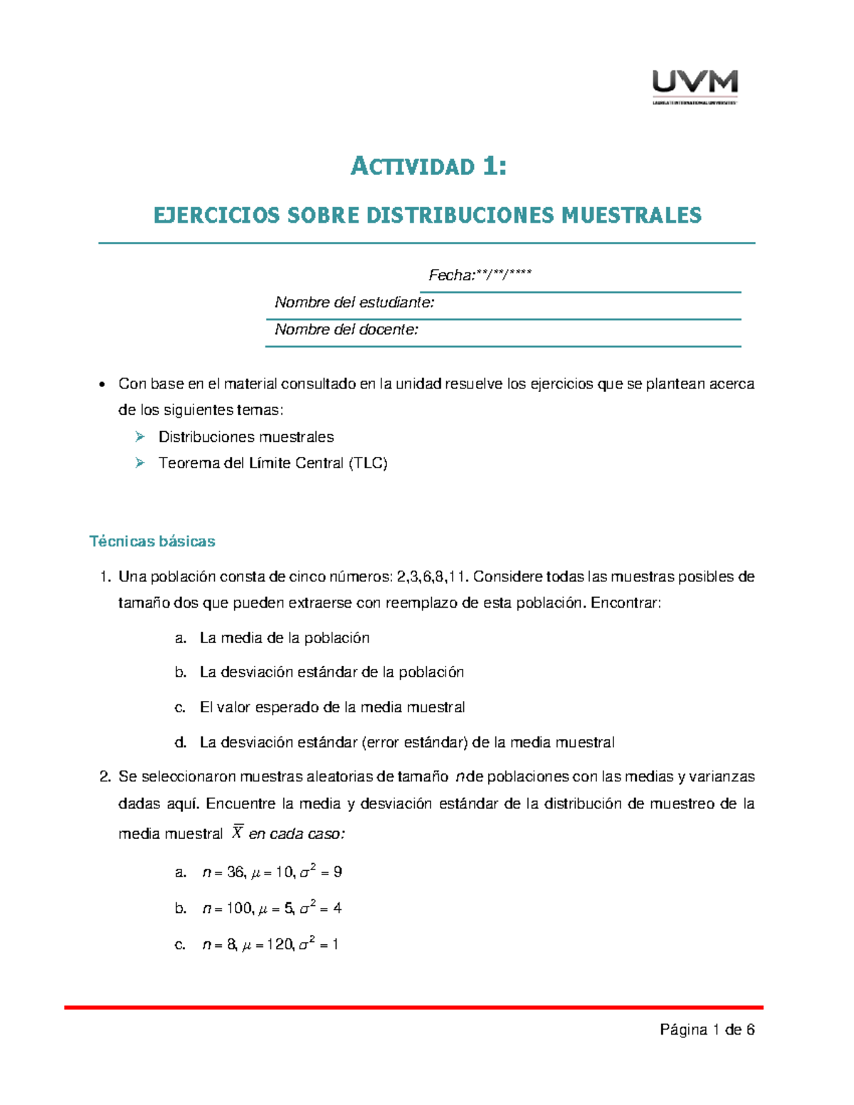 A1 Ejercicios - Asdasd - ACTIVIDAD 1: EJERCICIOS SOBRE DISTRIBUCIONES ...