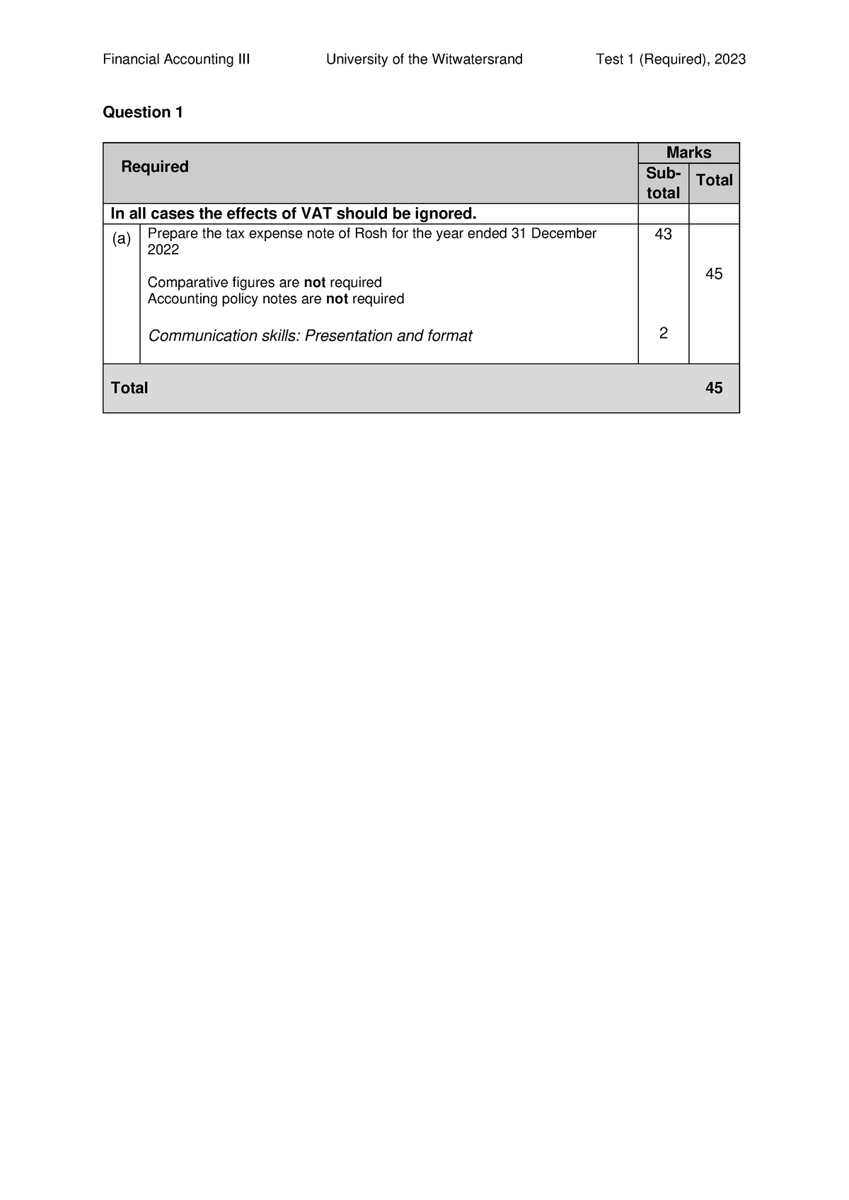 FA III Test 1 2023 Required - Financial Accounting III University of ...