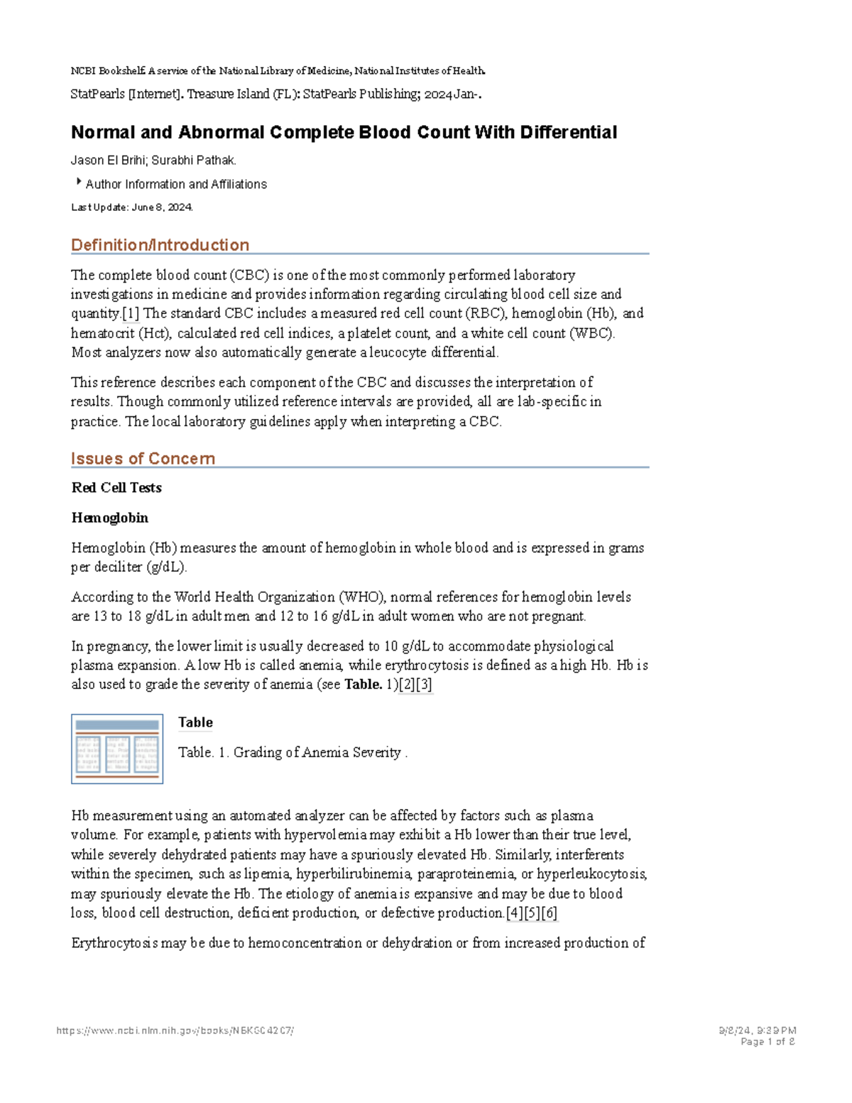 Normal And Abnormal Complete Blood Count With Differential - Stat ...