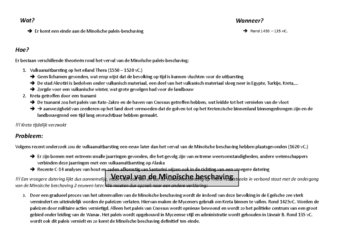Val van de Minoïsche beschaving - Wat? Er komt een einde aan de