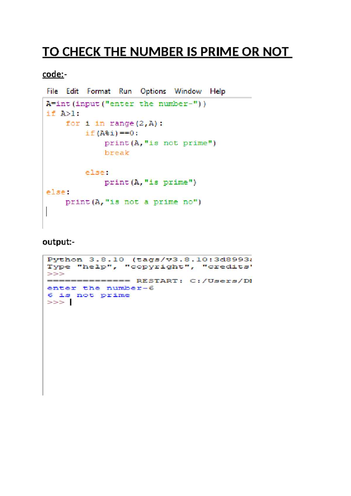TO Check THE Number IS Prime OR NOT - Computer Science HL - TO CHECK ...