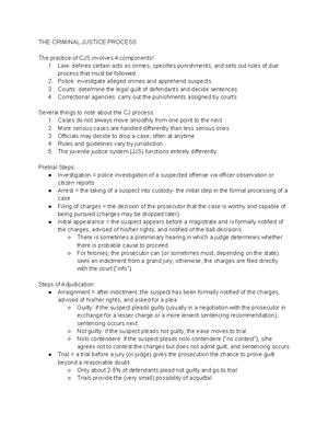 Intro to Criminal Justice Test 1 notes - Majority of these individuals ...