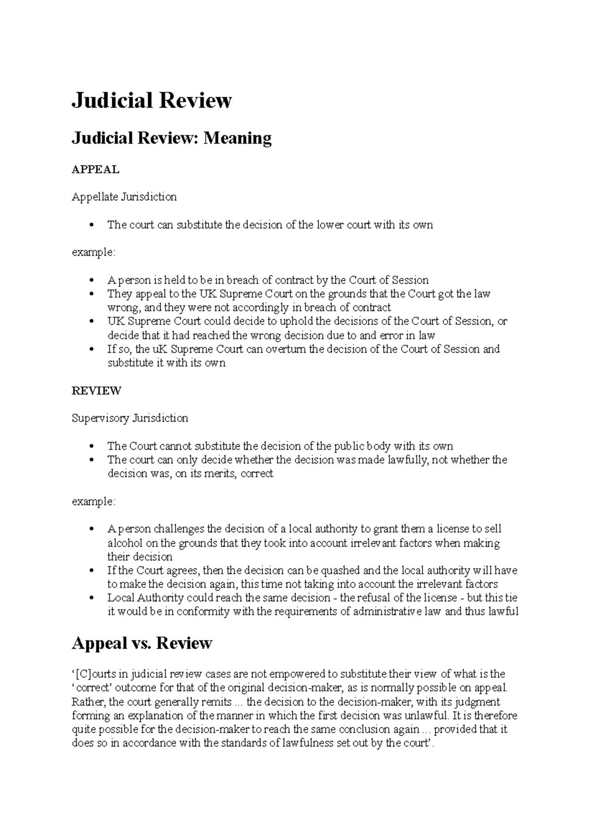 Judicial Review - Pt1 - Lecture Notes For Lecture 2 - Judicial Review ...