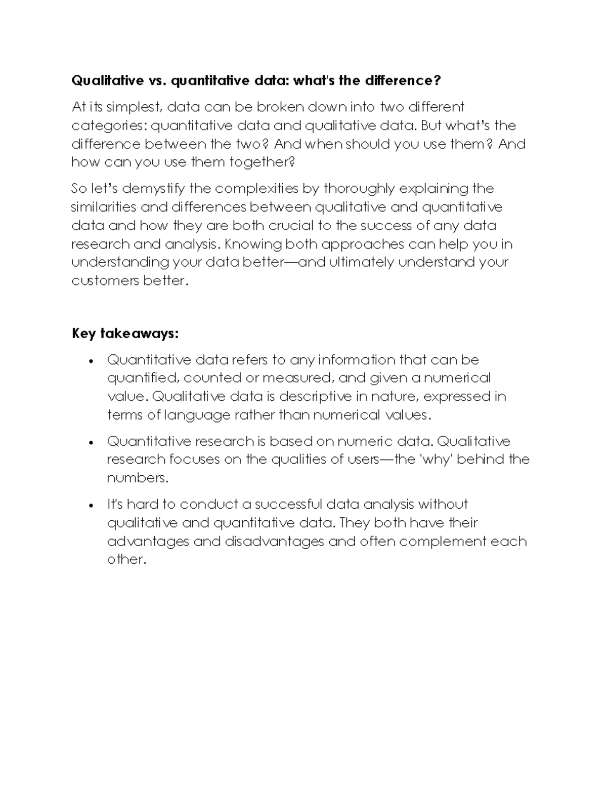 Difference Of Qualitative And Quantitative Research Qualitative Vs Quantitative Data What S