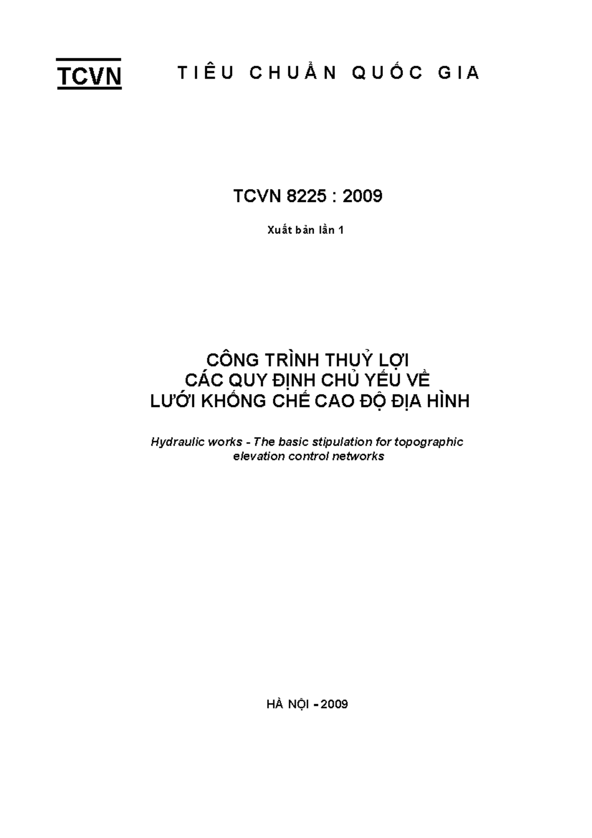 TCVN 8225-2009 LKC DC Do Ve Dia Hinh - TCVN T I Ê U C H U Ẩ N Q U Ố C G ...