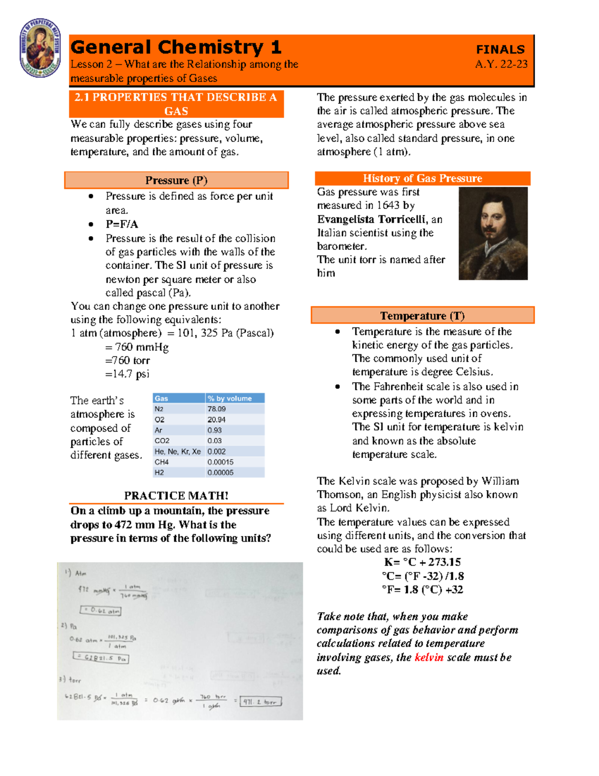 Lesson 2 - hope this helps - General Chemistry 1 FINALS Lesson 2 – What ...