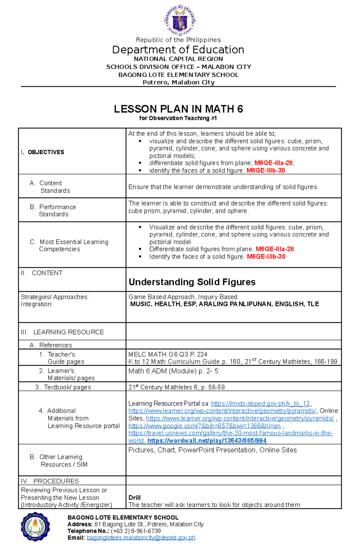 COTMATH Final Department of Education NATIONAL CAPITAL REGION