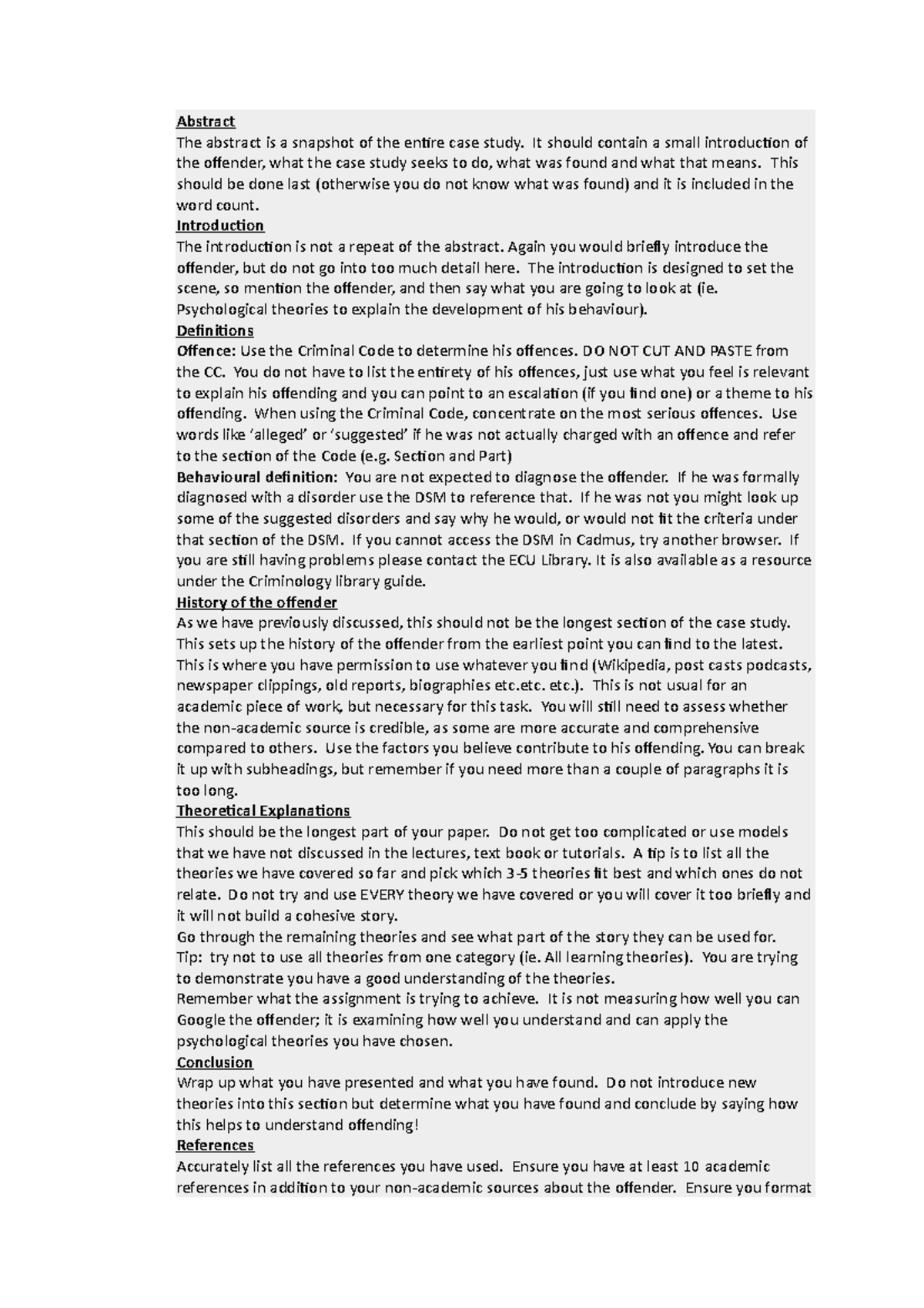 Assignment Case Study Guide - Abstract The abstract is a snapshot of ...