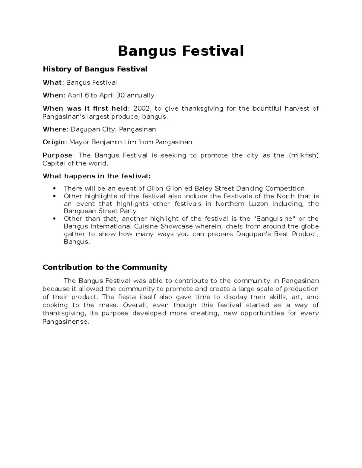 Bangus Festival - fun - Bangus Festival History of Bangus Festival What ...