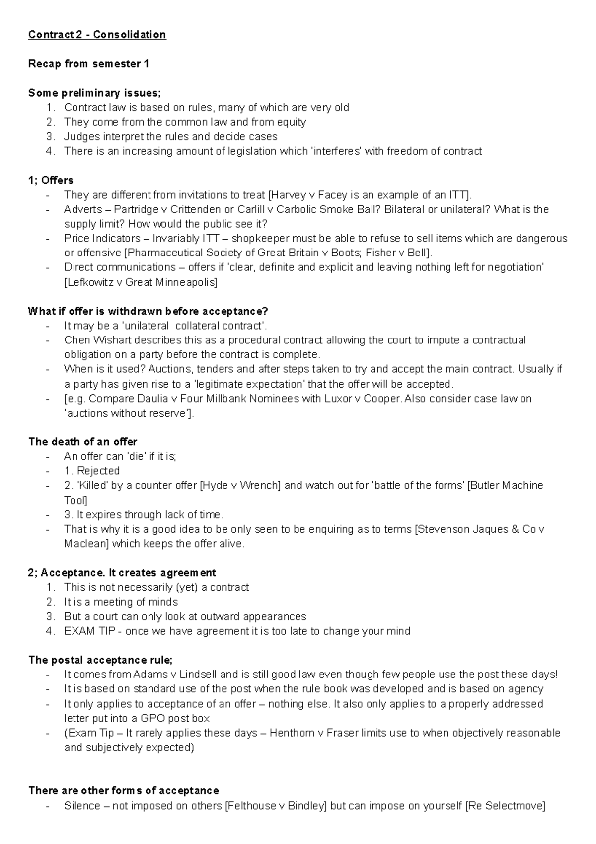 Consolidation and negotiation - Contract 2 - Consolidation Recap from ...