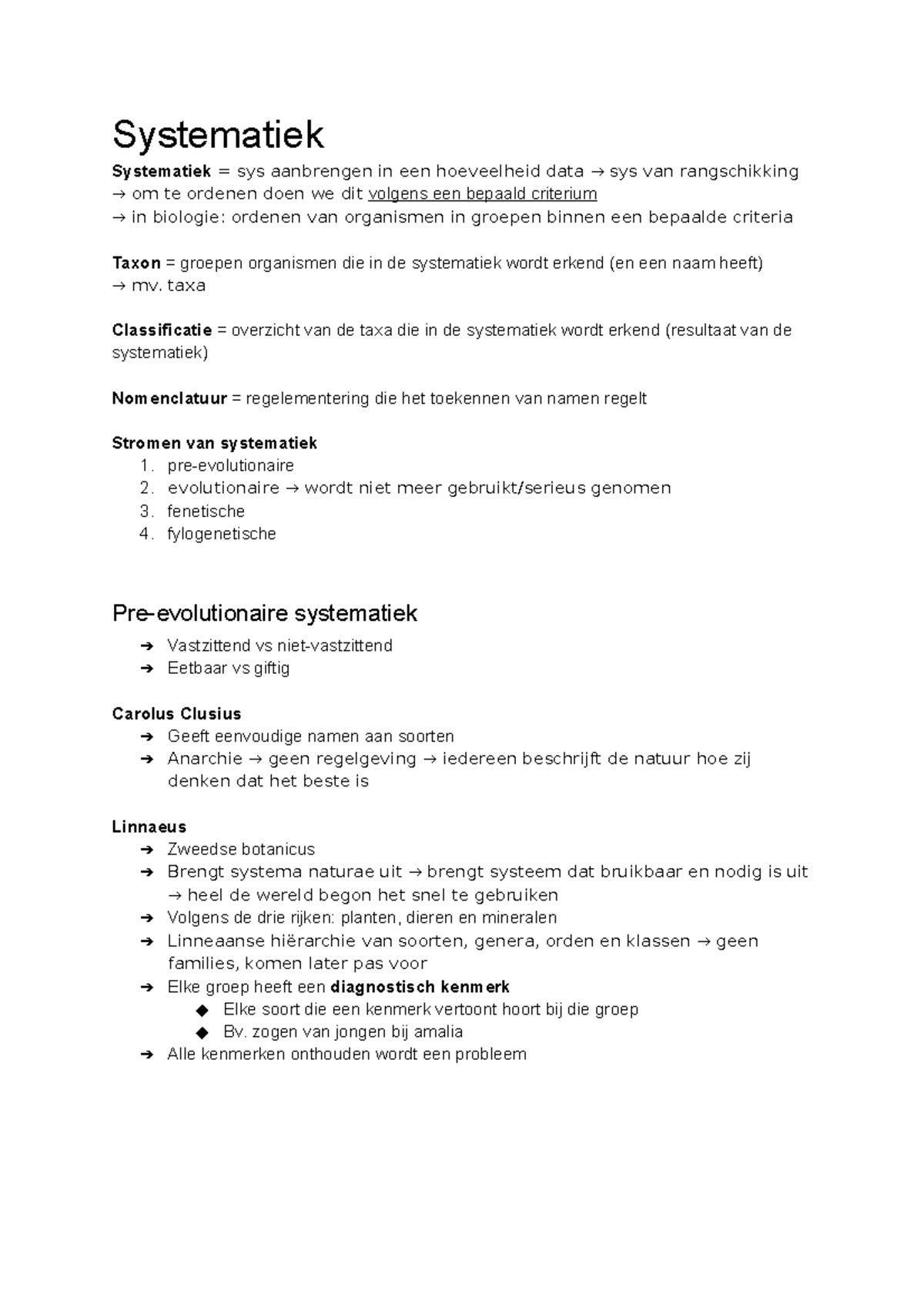 1 Systematiek - Taxa Classificatie = Overzicht Van De Taxa Die In De ...