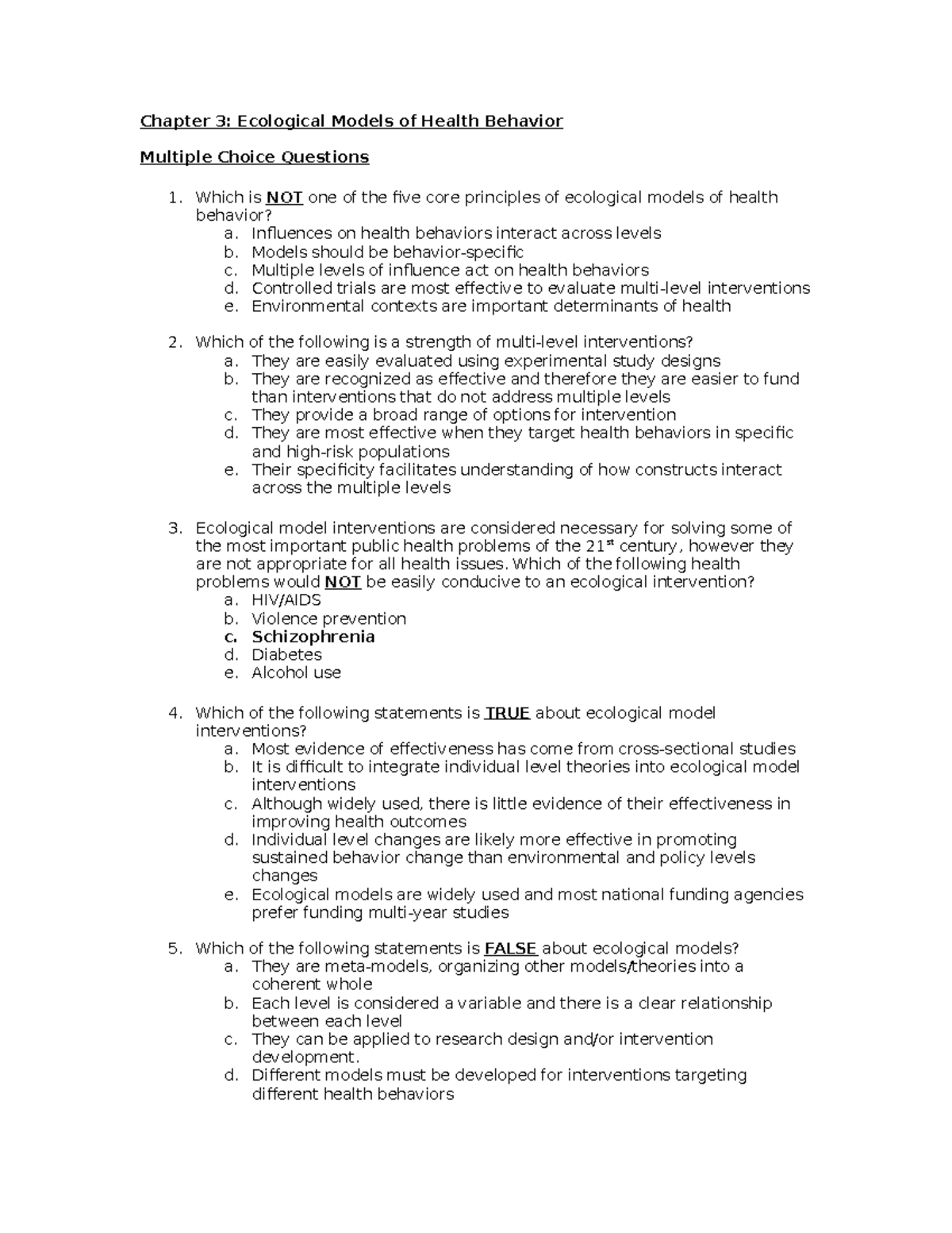 C3 - 0134626133 CH02 TB - Chapter 3: Ecological Models of Health ...