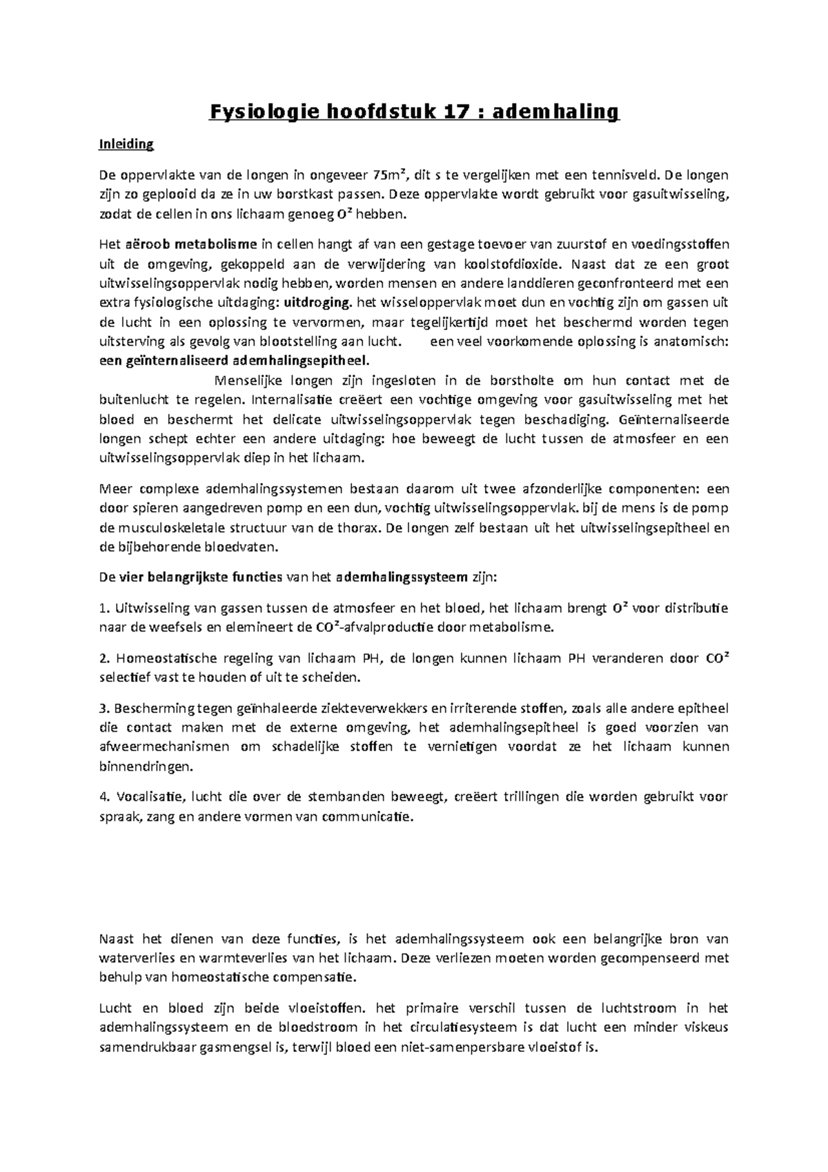 Hoofdstuk 17 Human Physiology vertaling Fysiologie hoofdstuk 17