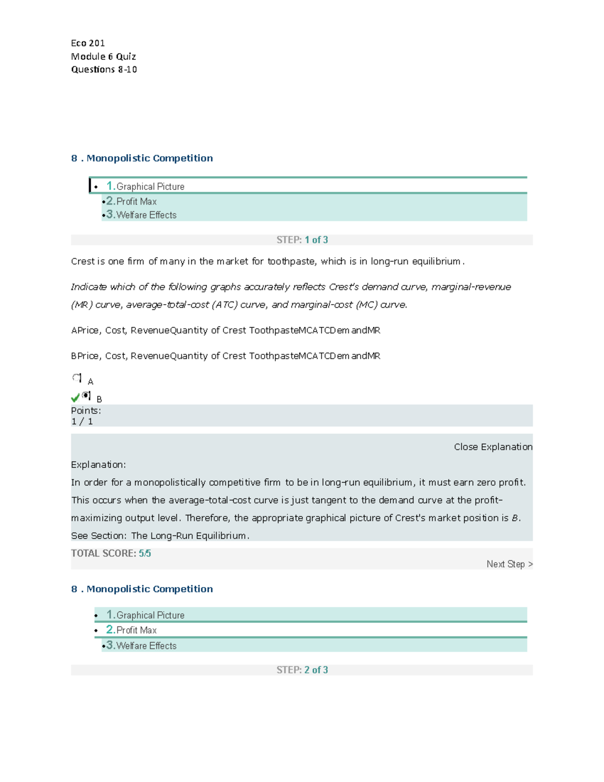 Eco201 - Quiz Notes And Explanations - Module 6 Quiz Questions 8 ...