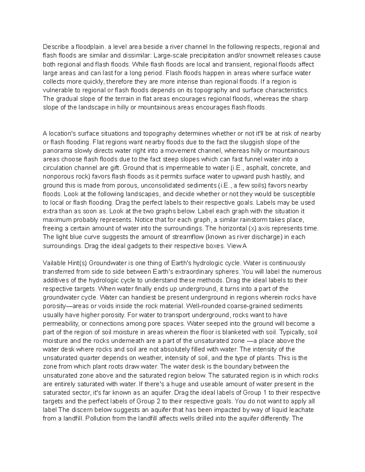 Floodplain.location's surface - Describe a floodplain. a level area ...