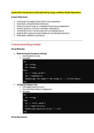 Forloops Whileloops Repeatloops Note - Note pack: Loops in Delphi 1 ...