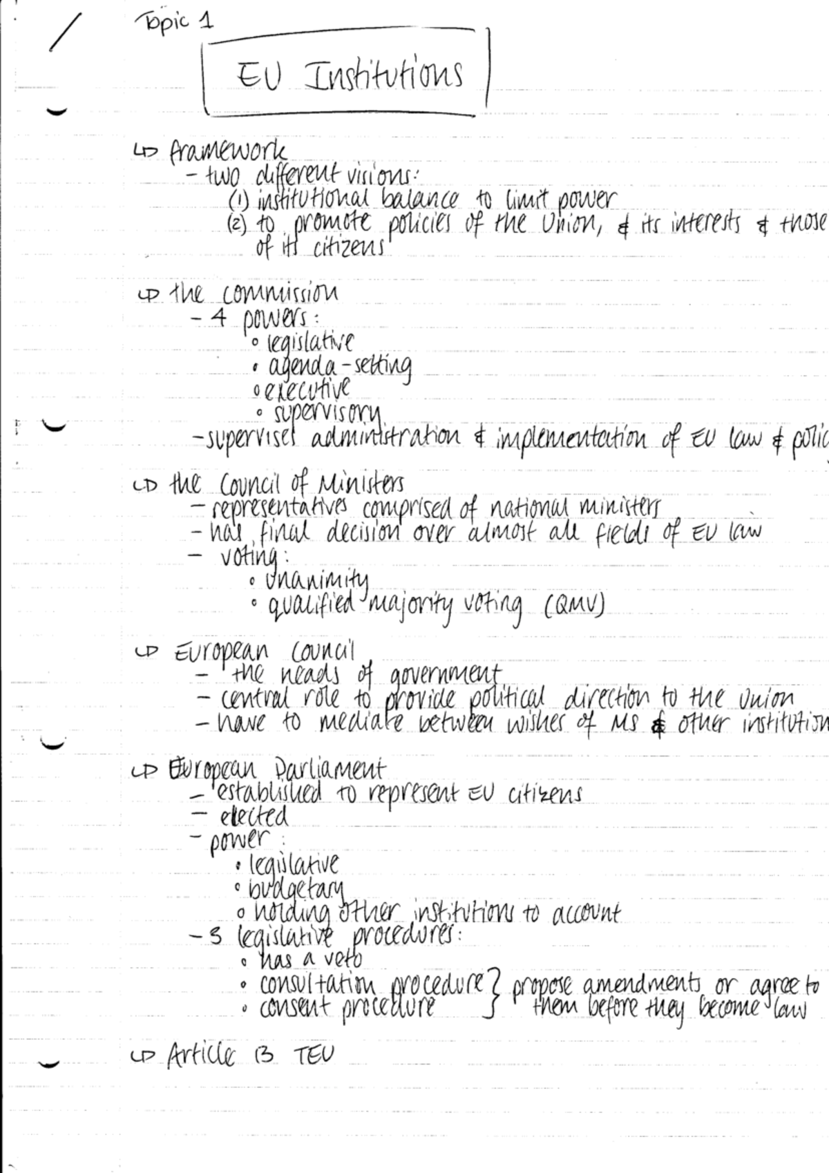 Summary - Condensed Notes From The Lectures Of Eu Law - L5 