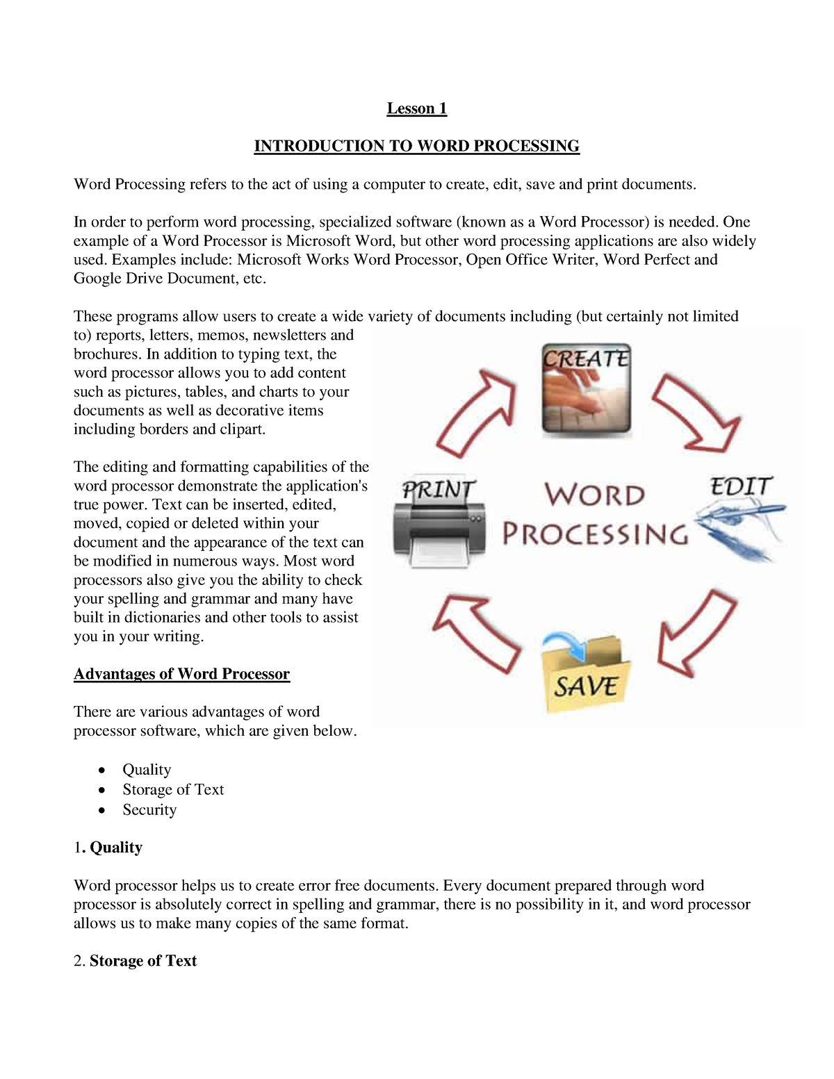 word processing software examples