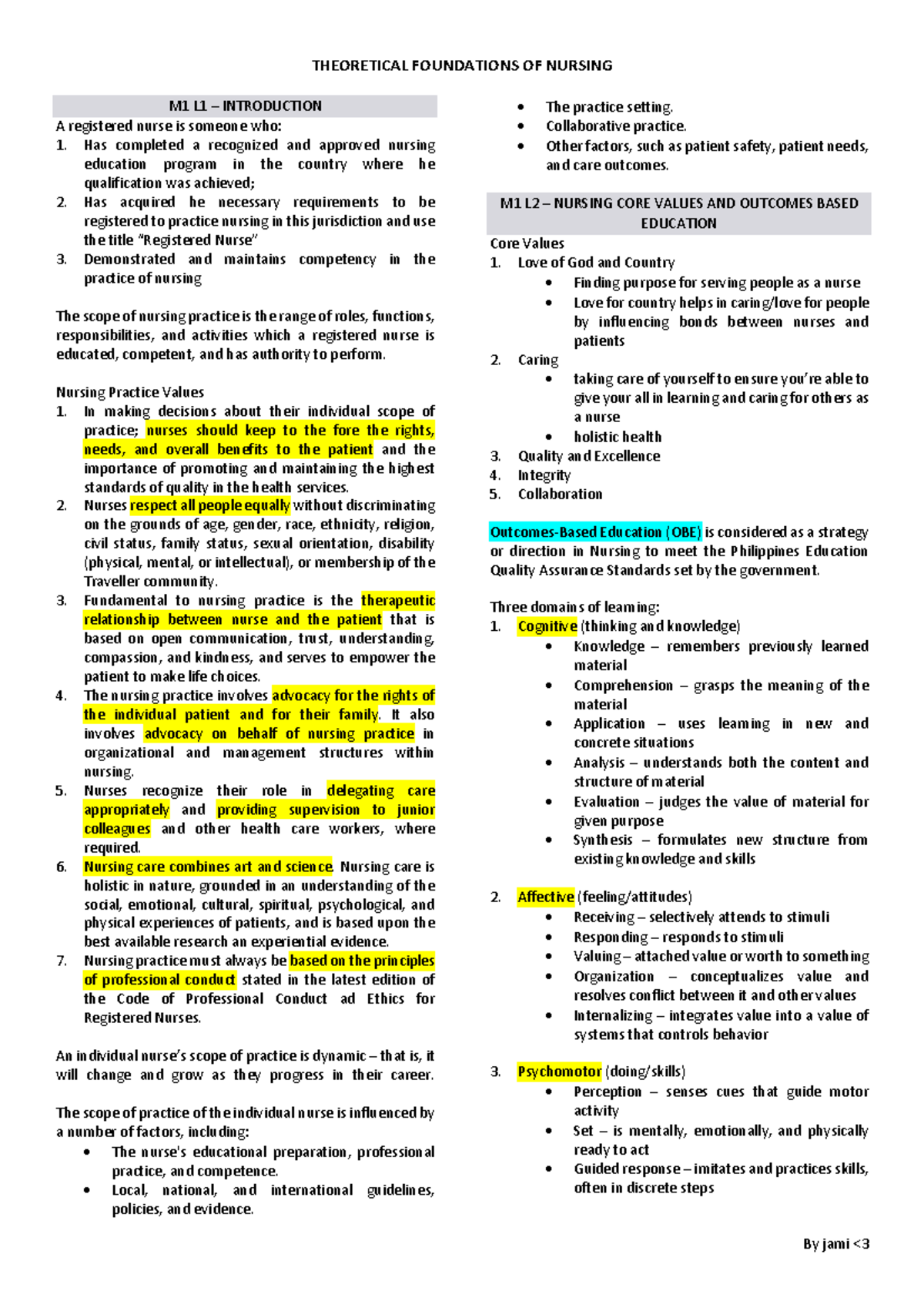 TFN M1-4 - Theoretical Foundations in Nursing - M1 L1 3 INTRODUCTION A ...