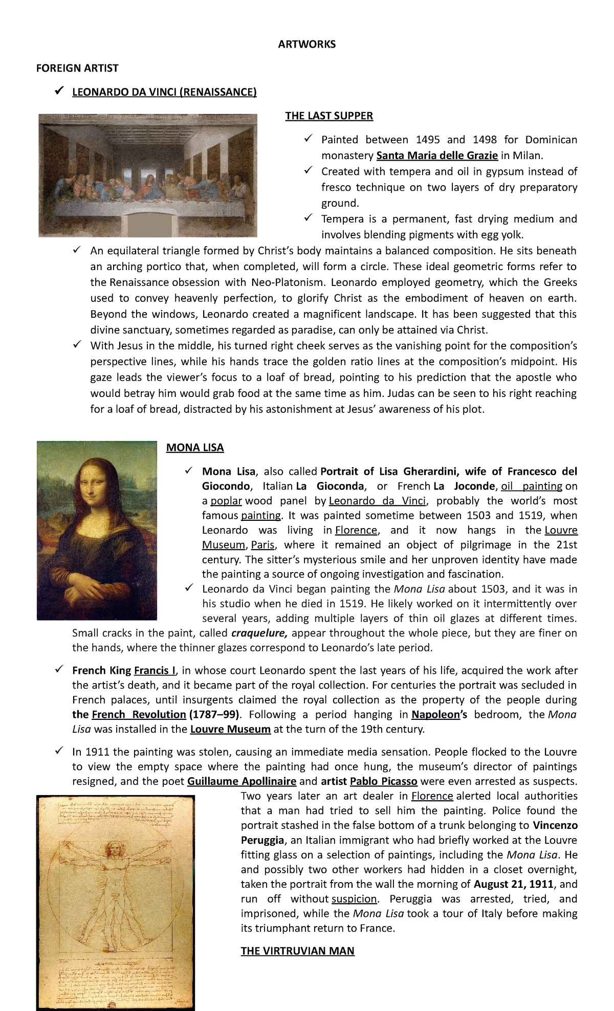 Artworks (Autosaved) - ARTWORKS FOREIGN ARTIST LEONARDO DA VINCI ...