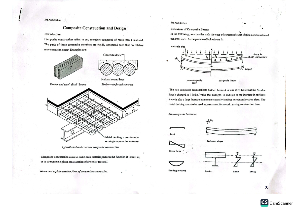 Composite construction and design 1 - Design of structures - Studocu