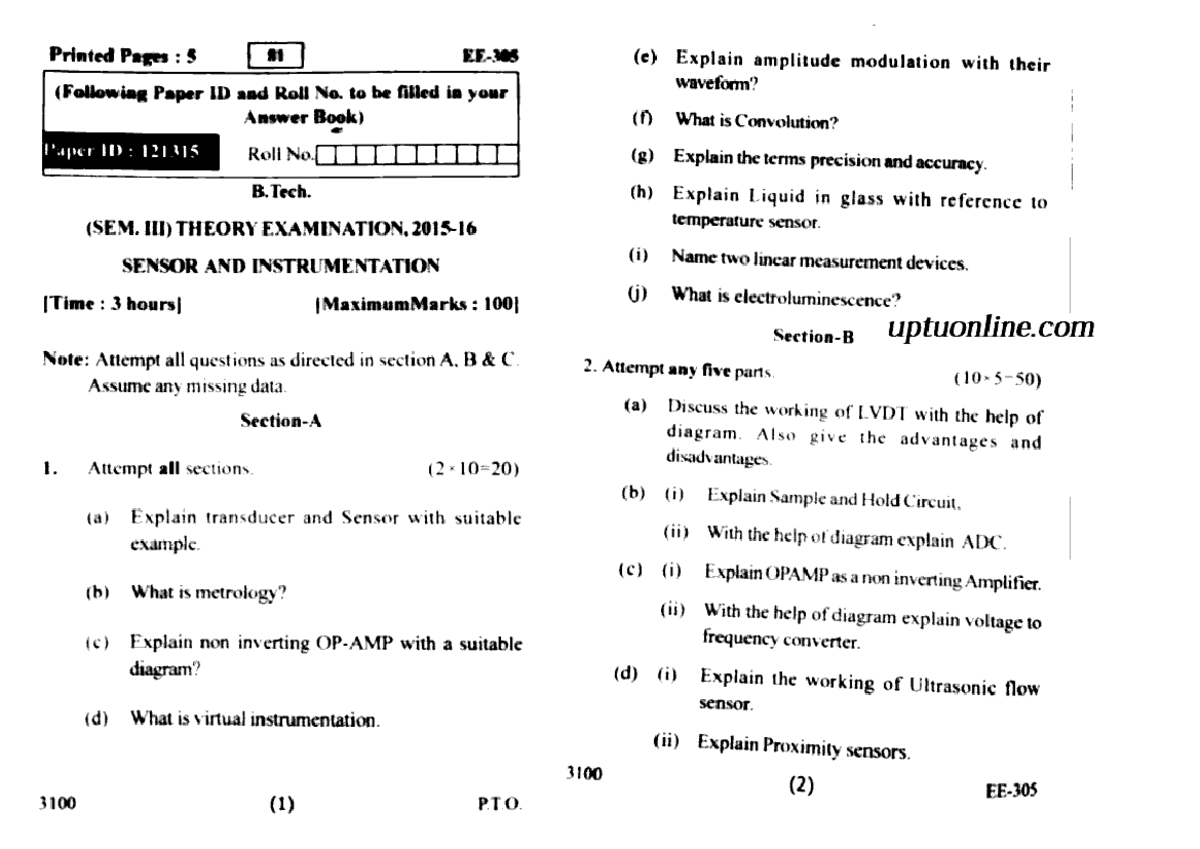 Sensor-and-instrumentation 2015-16 - Operating system , B.tech - Studocu