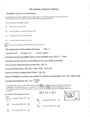 Chapter 4 Review KEY - AP Statistics: Chapter 4 Review the entire group ...