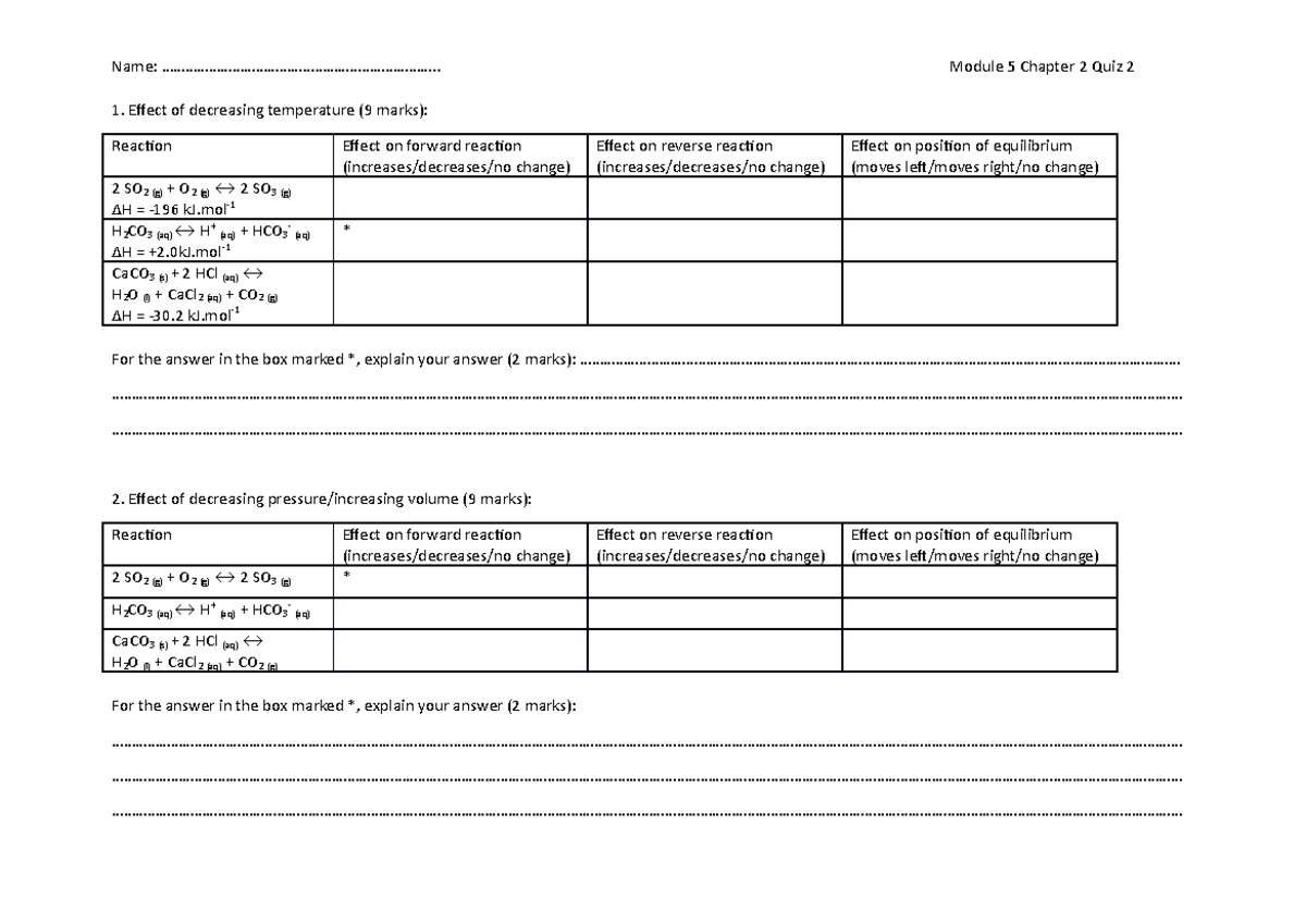 12 Chemistry chapter 2 quiz 2 - Name: - Studocu