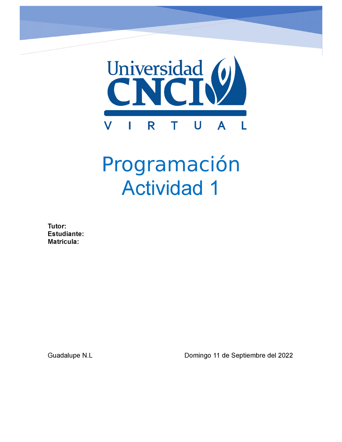 Actividad 1 Programacion - Programación Actividad 1 Tutor: Estudiante ...