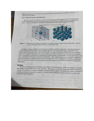 GEOL 1010 Lab- Sedimentary Rocks - Object Ve: In Rock Samples. Part 1 ...