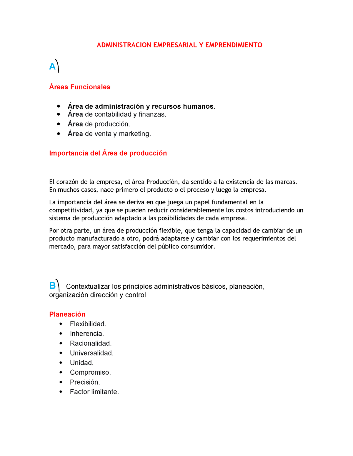 Administracion Empresarial Y Emprendimiento Administracion