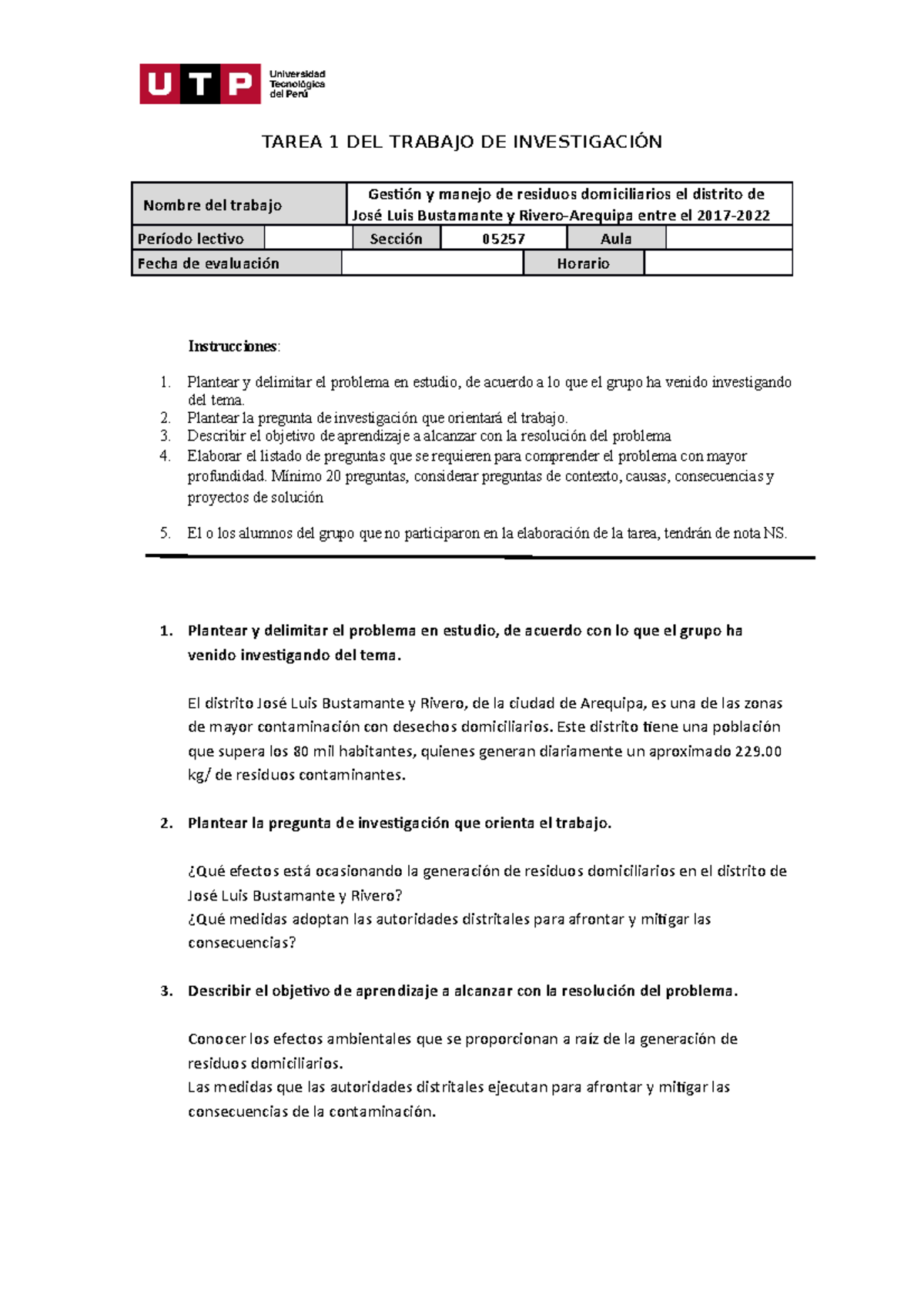 Semana 5 - Tarea 1 - Plantilla - Delimitación del tema de investigación ...