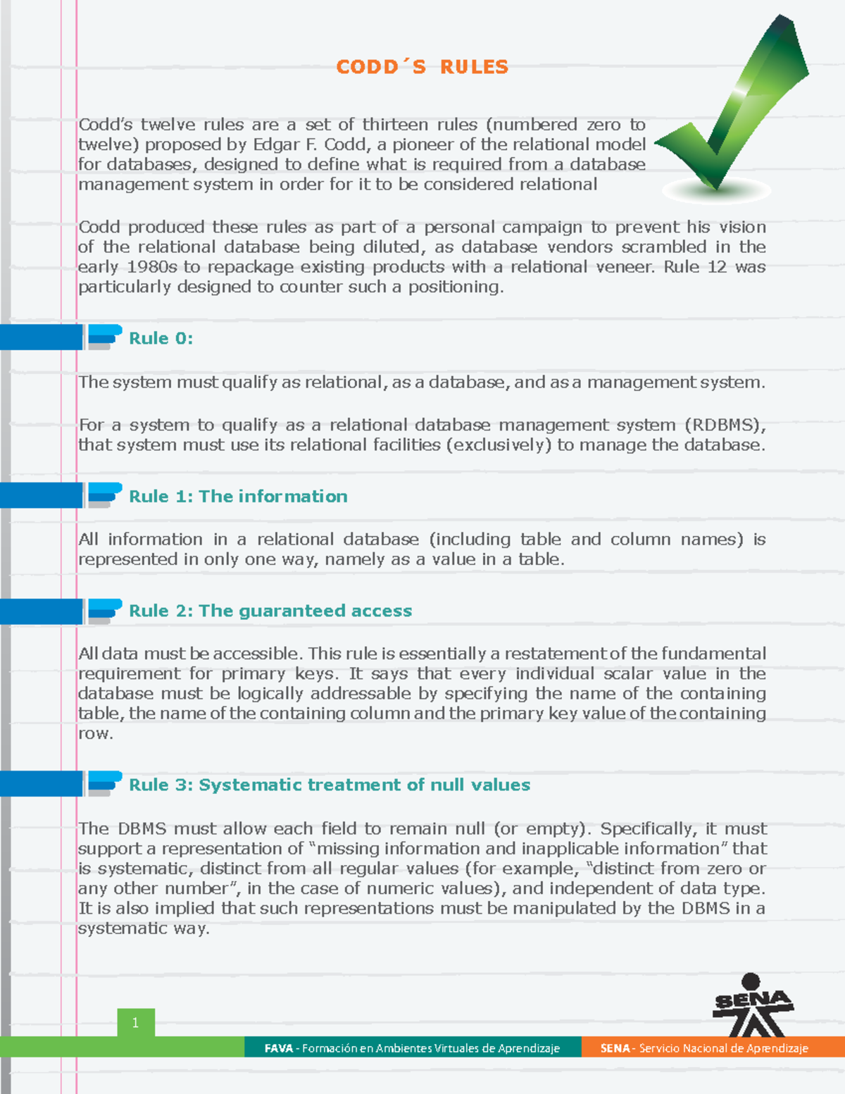 Codd rules - Apuntes Roles - FAVA - Formación en Ambientes Virtuales de ...