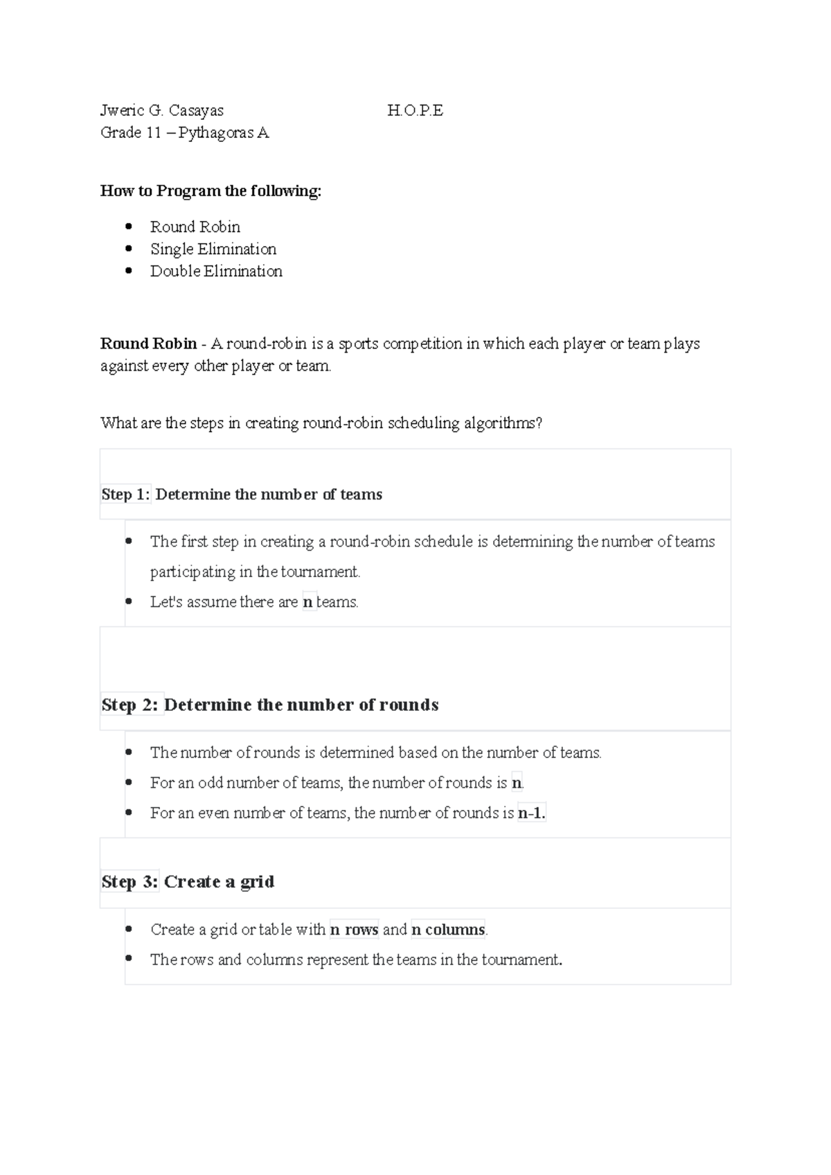 How to program a Round Robin, Single Elimination, and Double ...