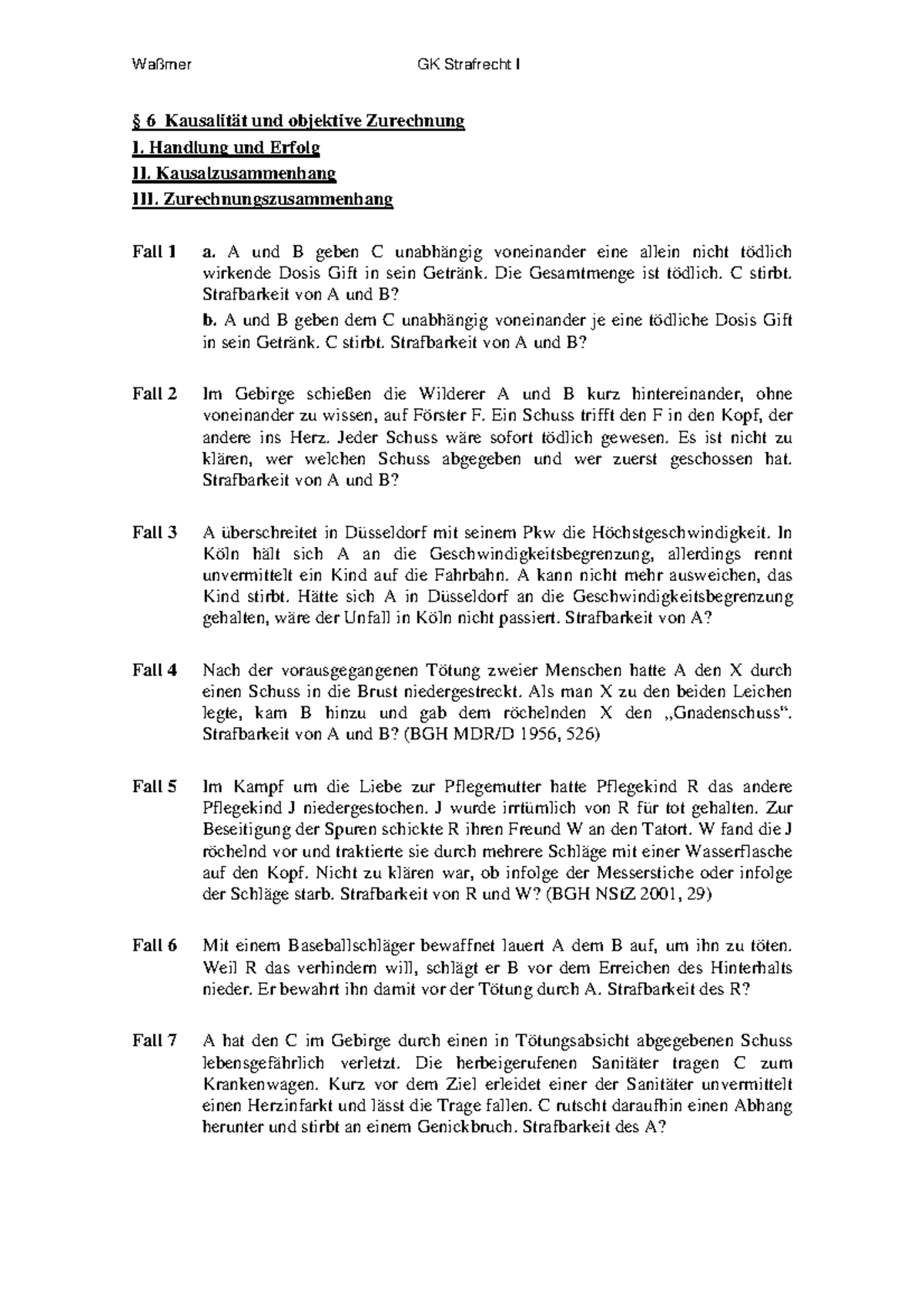 St R-GK-I-6-A-Kausalit則 Und Erfolg - Waßmer GK Strafrecht I § 6 ...