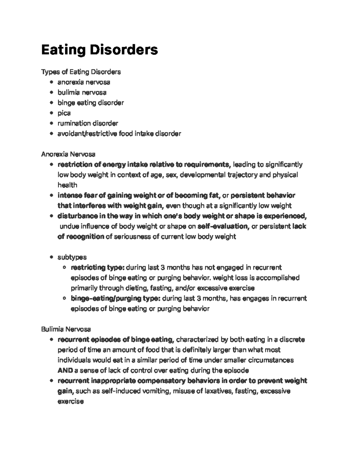 Eating Disorders - Professor: Rachel VanDaalen - E a t i n g D i s o rd ...
