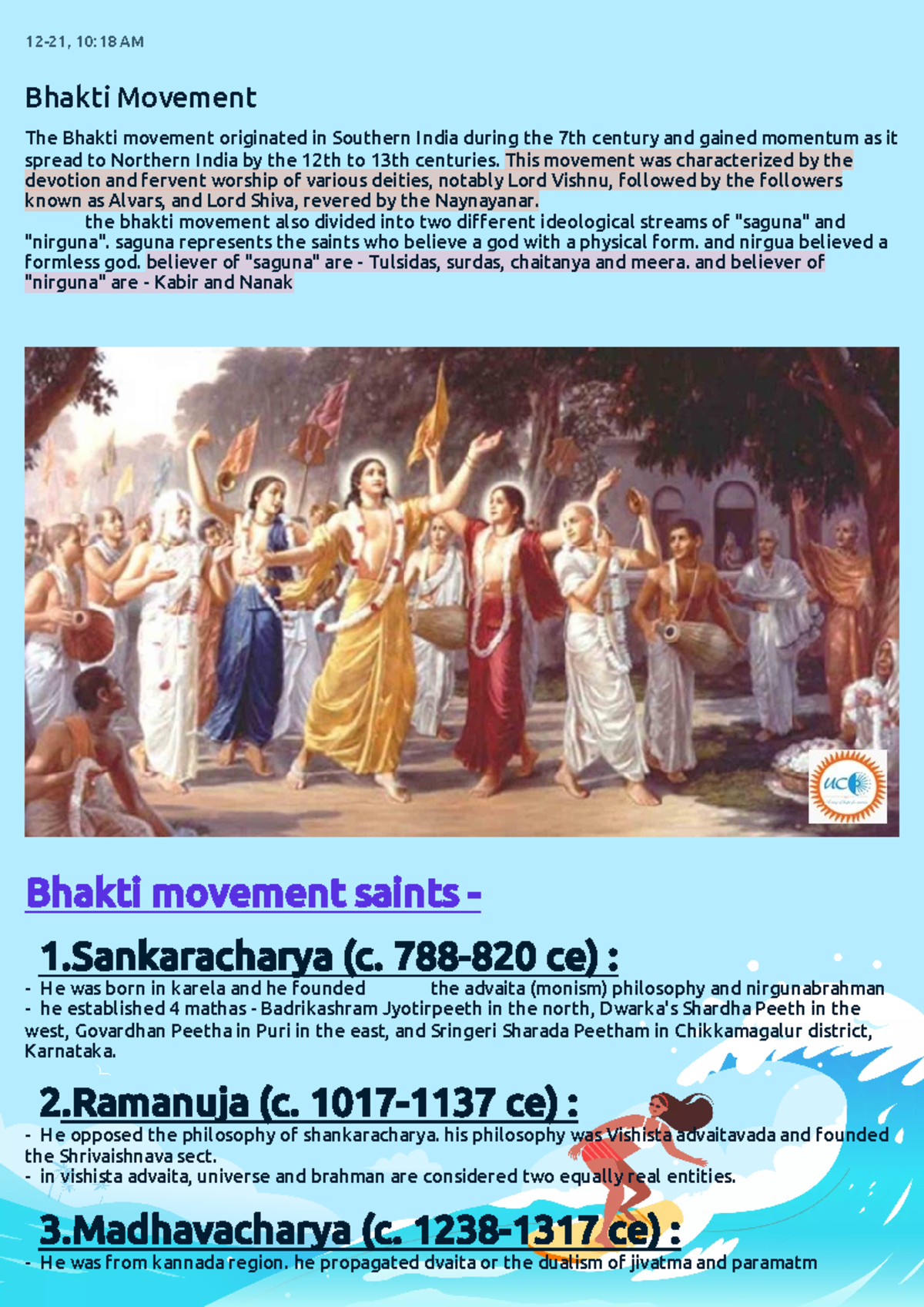 Bhakti movements - This movement was characterized by the devotion and ...