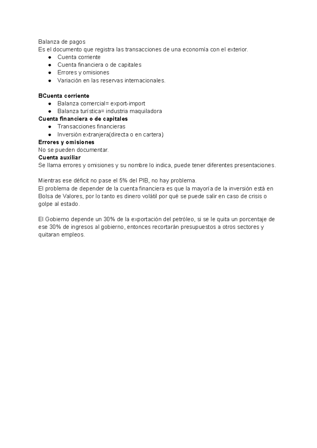 Balanza de pagos Cuenta corriente Cuenta financiera o de capitales Errores y omisiones Studocu Balanza de pagos Cuenta corriente Cuenta financiera o de capitales Errores y omisiones Studocu