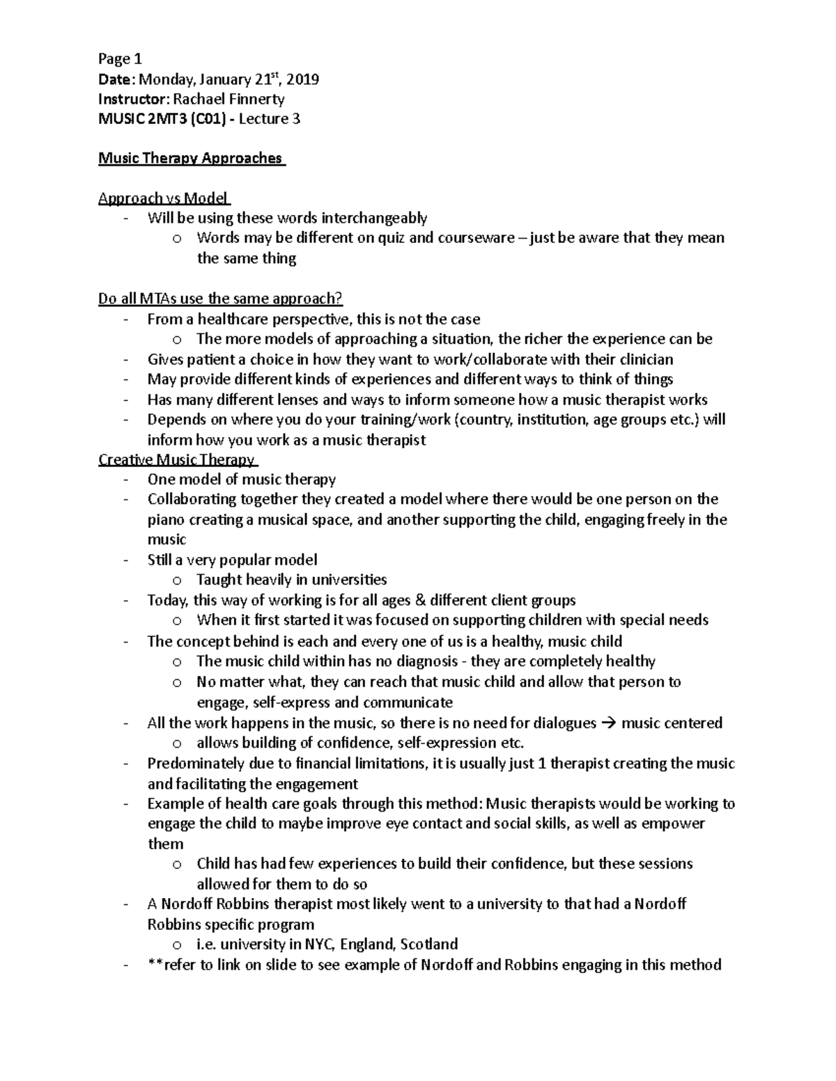 Music 2MT3 LEC 3 - 190121 - Page 1 Date: Monday, January 21st, 2019 ...