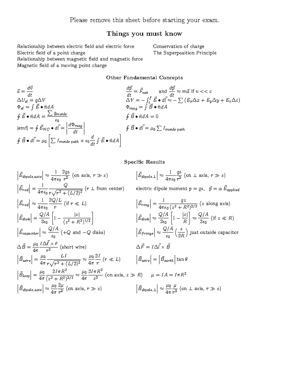 2212 S22 Test3 Practice Good For Exam 3 Phys 2212 Please Remove