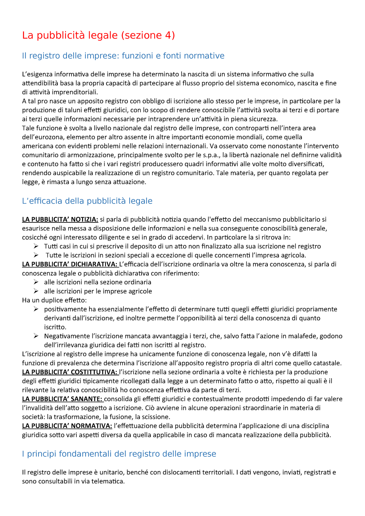 La pubblicità legale - Diritto commerciale 0055013 - UniFi ...