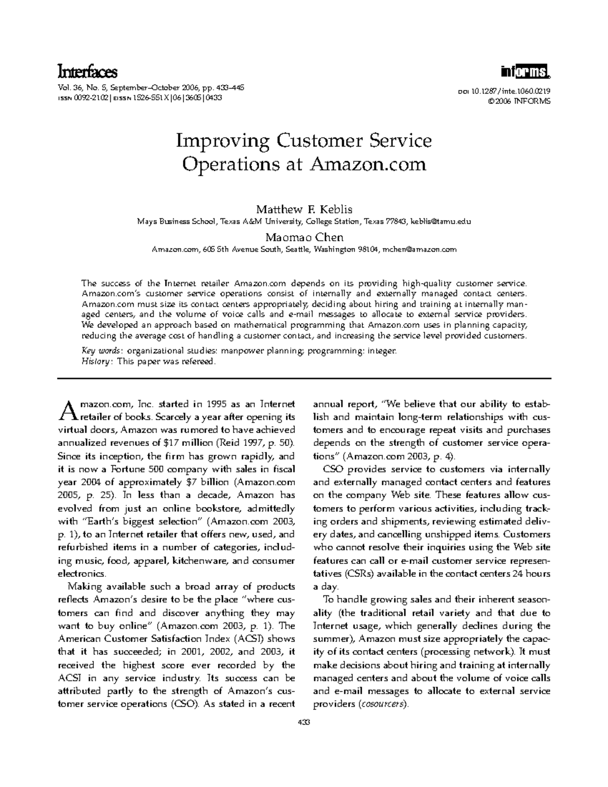 Amazon Literature document - Vol. 36, No. 5, September–October 2006, pp ...