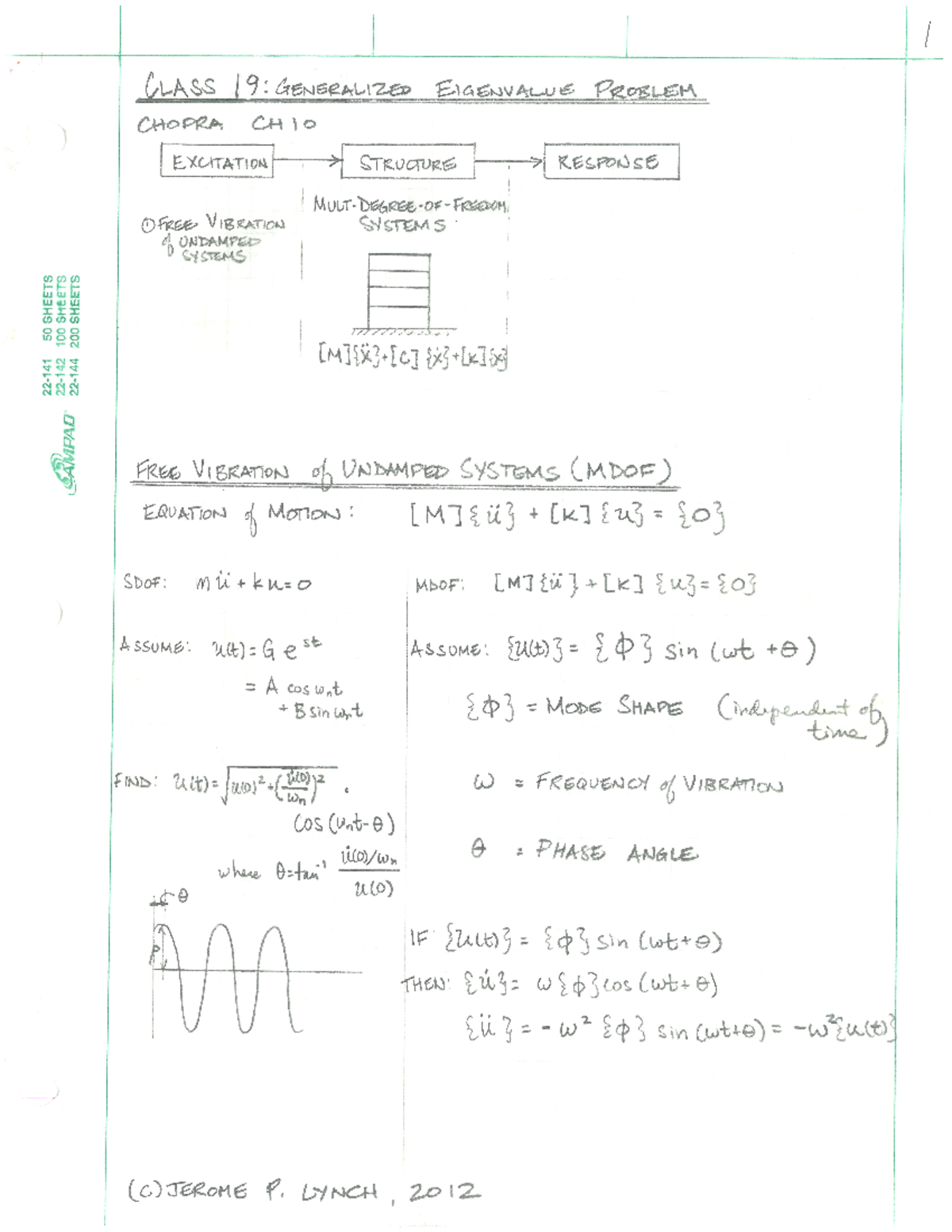 Class 19 CEE511 Structural Dynamics 2013 2014 - CE511 - Studocu