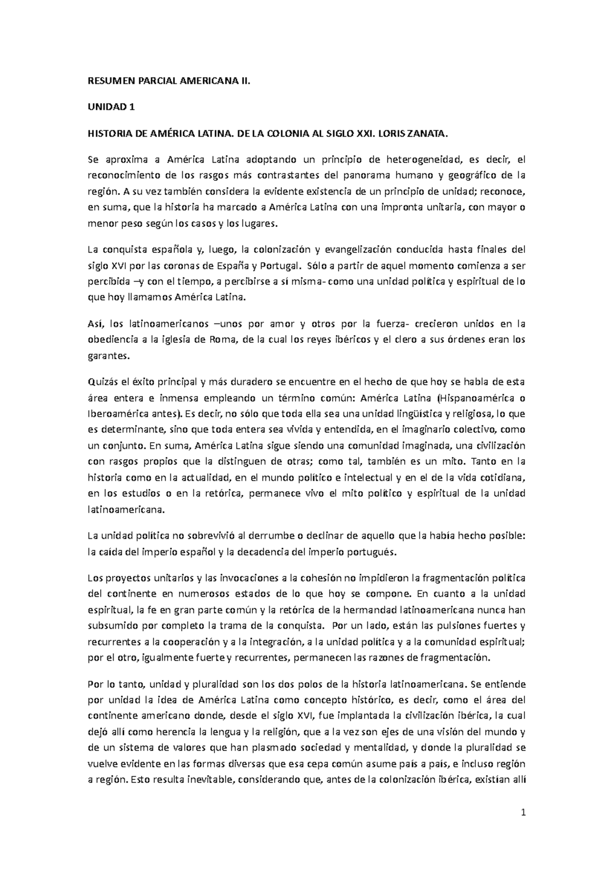 Resumen Parcial Americana II - RESUMEN PARCIAL AMERICANA II. UNIDAD 1 ...