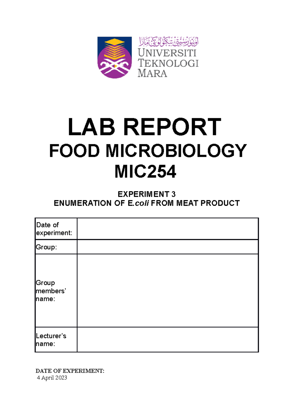 microbiological research report