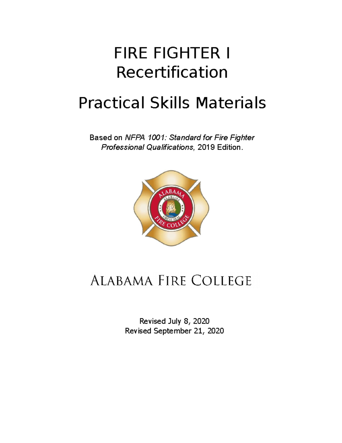 Ffi-recert-skills AFC - FIRE FIGHTER I Recertification Practical Skills ...