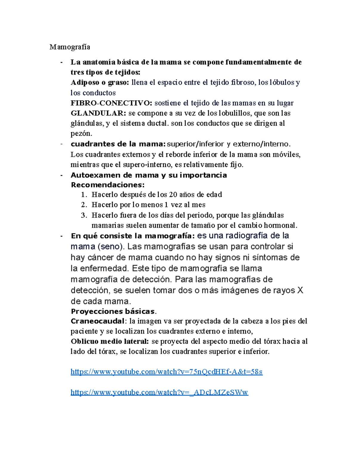 Mamografía - no aplica - Mamografía - La anatomía básica de la mama se ...