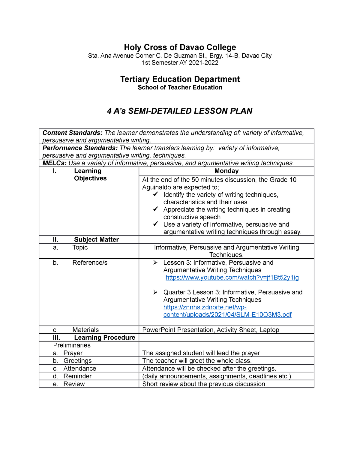 Persuasive Essay Lesson Plan Grade 5