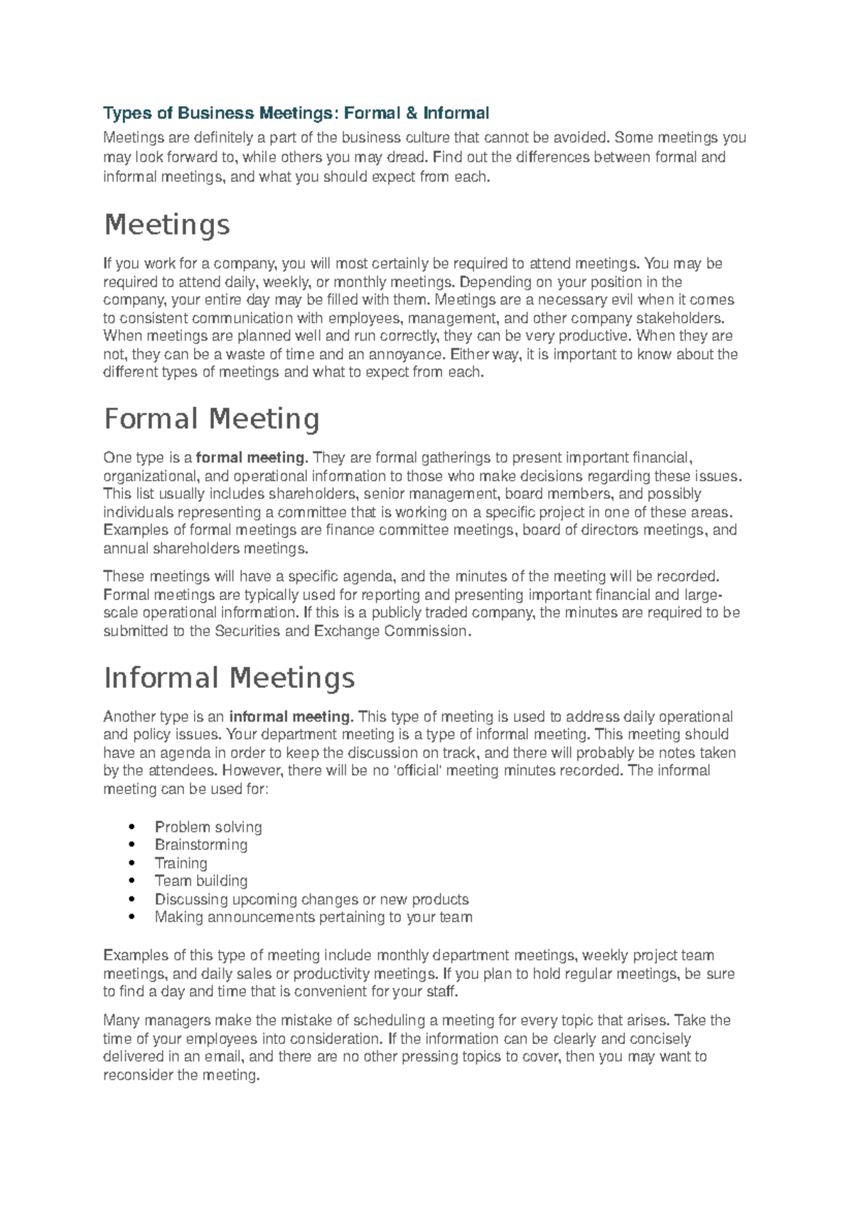 types-of-business-meetings-formal-and-informal-types-of-business