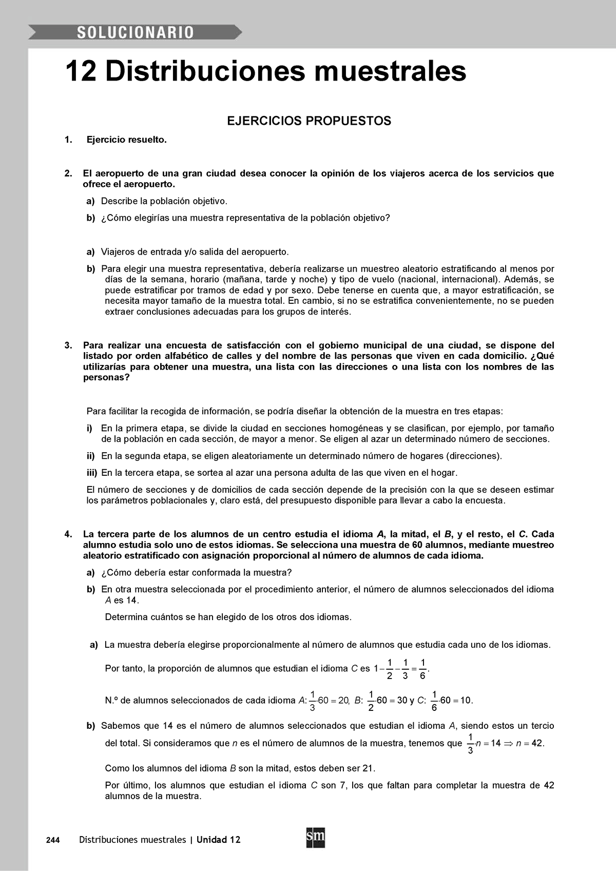 12solmuestreo - Ejercicios Resueltos - 244 Distribuciones Muestrales ...